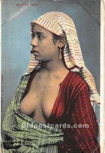 Native Girl Arab Nude Unused very light crease, indentation