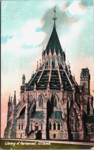 Canada Library of Parliament Ottawa Vintage Postcard C093