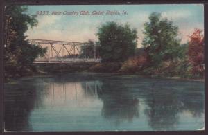 Bridge Near Country Club,Cedar Rapids,IA Postcard