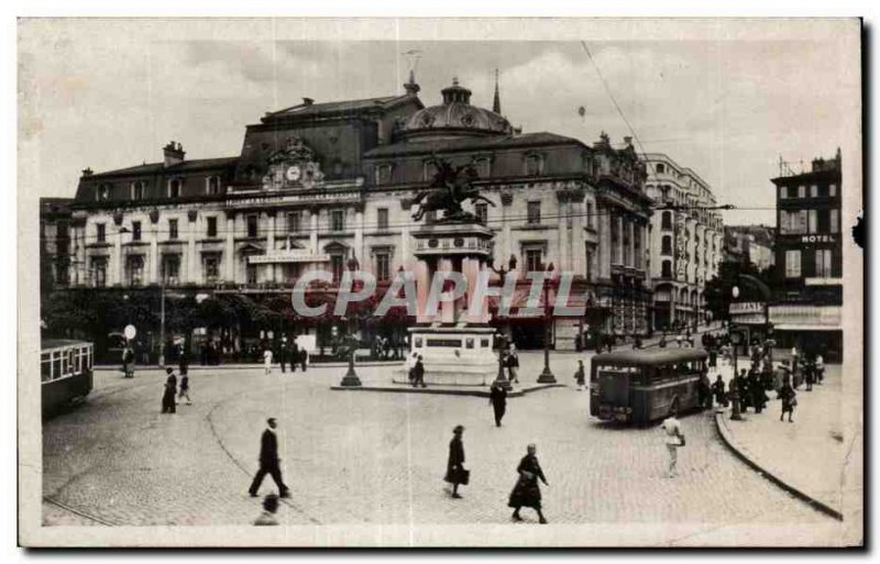 Old Postcard Clermont-Ferrand (Puy-de-Dome) - The Place de Jaude - The Stafue...