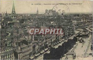 Old Postcard Panorama Nantes to the churches took Transporter