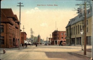 Dedham MA High St. c1910 Postcard
