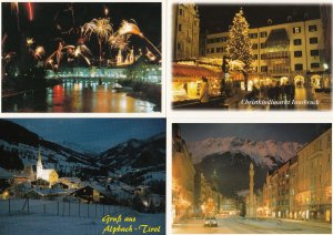 Tirol Austria Night Illuminations Fireworks 4x 1980s Postcard s