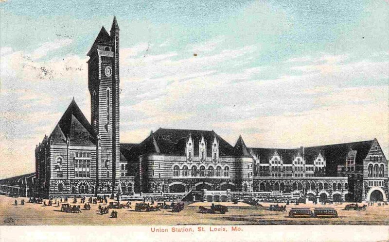 Union Station Railroad Depot St Louis Missouri 1908 postcard