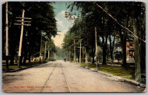 Norwalk Ohio 1908 Postcard West Main Street