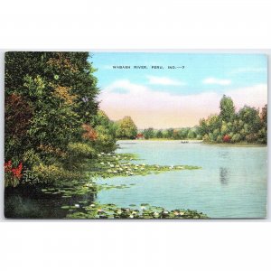 Postcard Wabash River Scenic View Peru Indiana