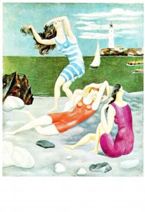 Pablo Picasso Women Bathing In WW1 Swimsuits Painting Postcard