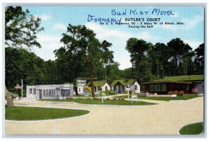 c1940's Sun Kist Motel Butlers Court Restaurant View Biloxi Mississippi Postcard