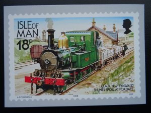 Isle of Man TYNWALD SHUNTS SPOIL AT FOXDALE Railways & Tramways c1980's Postcard