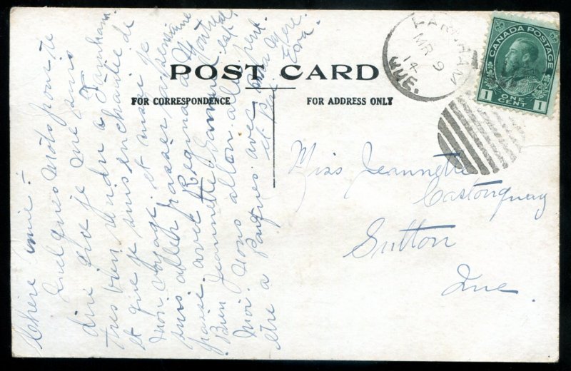 dc1348 - FARNHAM Quebec Postcard 1914 Glitter Pennant