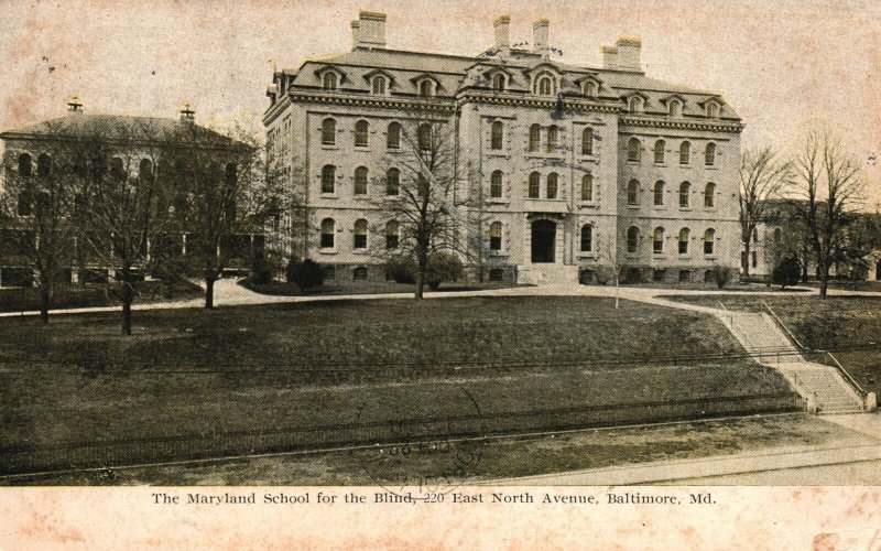 Vintage Postcard 1908 View of The Maryland School for the Blind Baltimore MD