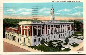 Connecticut Waterbury Municipal Building 1957 Curteich