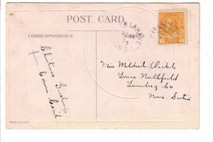 Robins A Hearty Christmas Greeting, Used 1929 Split Ring Cancel