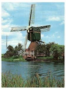 Holland Windmill on the Water Postcard Posted 1957