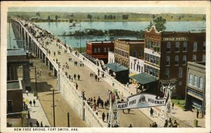 Fort Smith Arkansas AR New Fre Bridge Albert Pike Highway Vintage Postcard