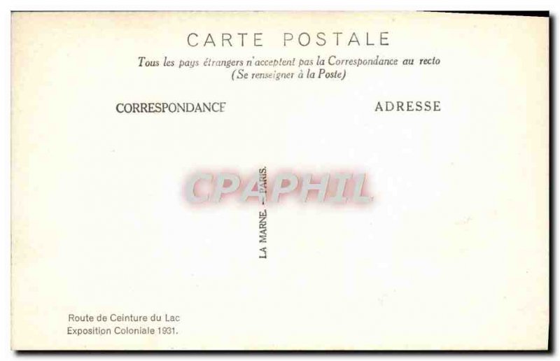 Old Postcard The Terrace Beillard Belt Route Du Lac Colonial Exhibition 1931