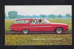 1963 PLYMOUTH FURY STATION WAGON VINTAGE CAR DEALER ADVERTISING POSTCARD '63