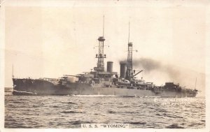 RPPC USS WYOMING C.H. WATERMAN VIRGINIA REAL PHOTO POSTCARD (c. 1910)