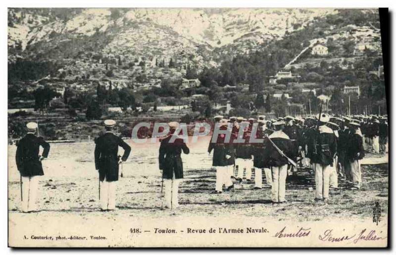 Postcard Old Death Review of Toulon Naval & # 39armee