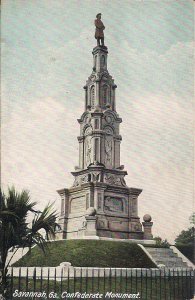 Savannah GA, Confederate Monument Pre 1907, Civil War Interest, Sculture