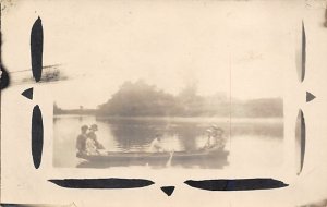 Real Photo Row Boats Writing on back, missing stamp 