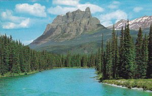 Canada Alberta Banff Mount Eisenhower And The Bow River From The Trans Canada...