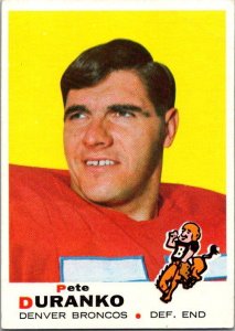 1969 Topps Football Card Pete Duranko Denver Broncos sk5436