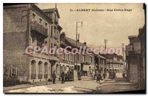 Postcard Old Albert (Somme) Rue Victor Hugo