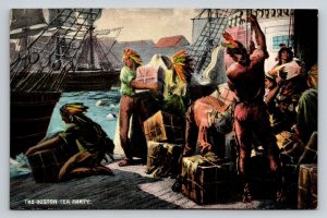 Revolutionary War   The Boston Tea Party  Massachusetts    Postcard