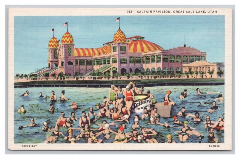 Postcard Saltair Pavilion Great Salt Lake Utah