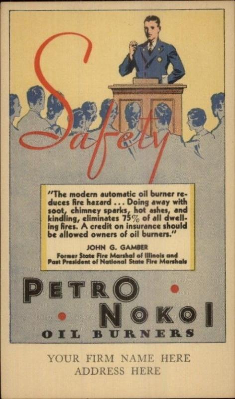 Art Deco Petro Nokol Oil Burners Heating Industry Postal Card c1920s #3 myn