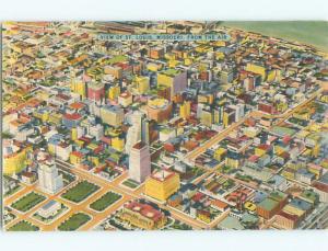 Unused Linen AERIAL VIEW OF TOWN St. Louis Missouri MO n3724@