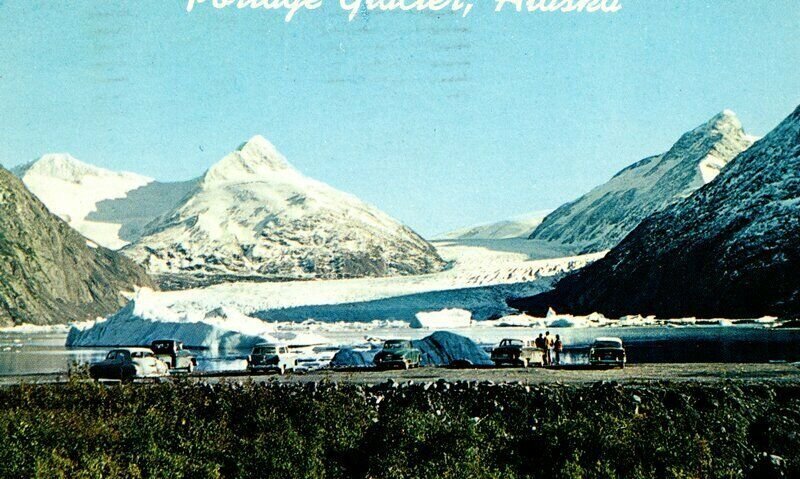 Portage Glacier off Seward Highway 50 miles from Anchorage,AK Alaska Vintage