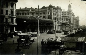 singapore, Collyer Quay, Trolley Bus (1910s) RPPC Postcard (2)
