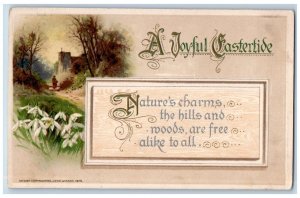 John Winsch Artist Signed Postcard Easter Lily Flowers Natures Charm Embossed