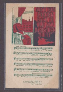 Ca 1905-1906 COMING BACK, RARE MUSIC POST CARD W/LYRICS & ILLUSTRATED IN COLOR