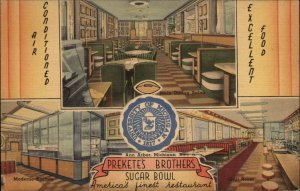 Ann Arbor University of Michigan MI Prekete's Brothers Sugar Bowl Linen Postcard