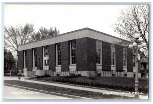 Waukon Iowa IA Postcard RPPC Photo Post Office Building c1940's Unposted Vintage