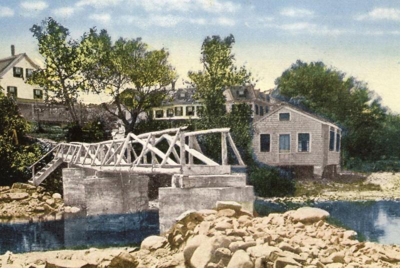 ME - Ogunquit. Early 1900's.  Rustic Bridge at Perkins Cove    (Repro)