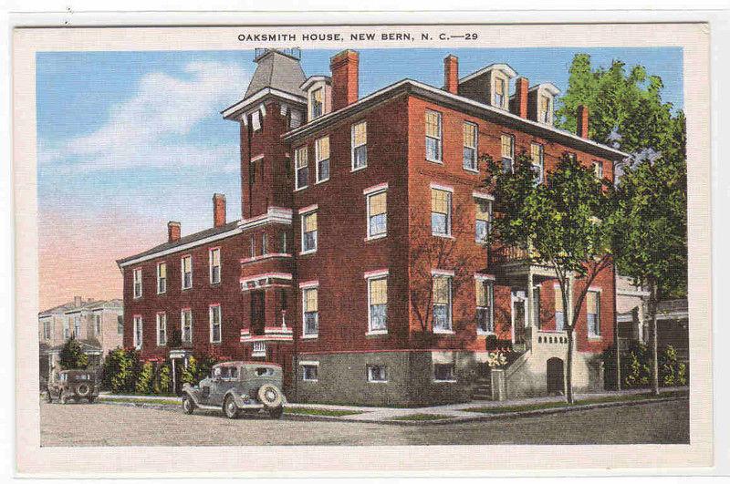 Oaksmith House New Bern North Carolina linen postcard