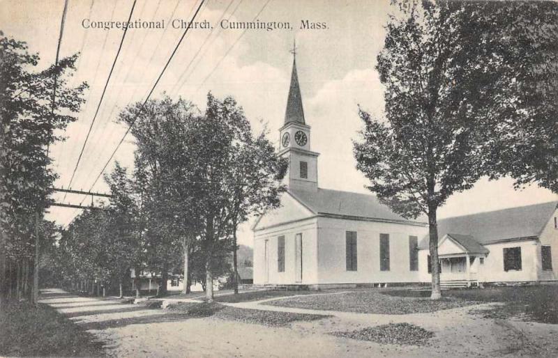 Cummington Massachusetts Congregational Church Vintage Postcard JE228321