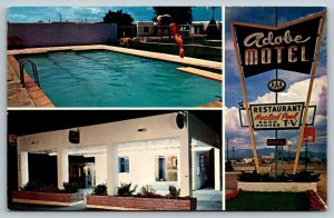 Santa Fe  New Mexico  Adobe Motel  Postcard