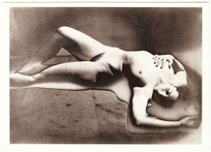 Reclining Nude 1929 by Man Ray Solarization Photography Postcard