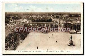 Old Postcard Roche sur Yon (Vendee) General view of the Place d'Armes