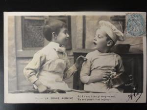 c1905 2 Young French Chef Baker, Cooks LA BONNE AUBAINE ll RP by Clayette 110515