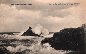 Le Mer en Furie sur le Gerbot,d'Avoine,Bretagne,France BIN