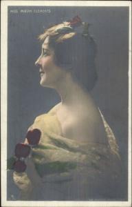 Actress Miss Mirian Clements c1910 Tinted Real Photo Postcard