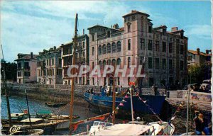 Modern Postcard St Jean de Luz House of the Infanta boat