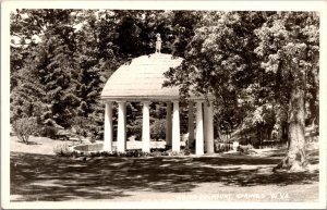 Real Photo Postcard Park Area in White Sulphur Springs, West Virginia