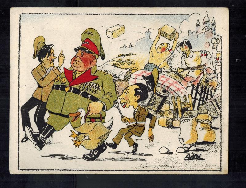 Mint WW2 Europe in Disorder  Hitler Goebbels Patriotic England Postcard